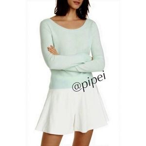 Vince Cashmere Pullover Sweater Scoop Neck Long Sleeves Knit Sea Green Large NWT